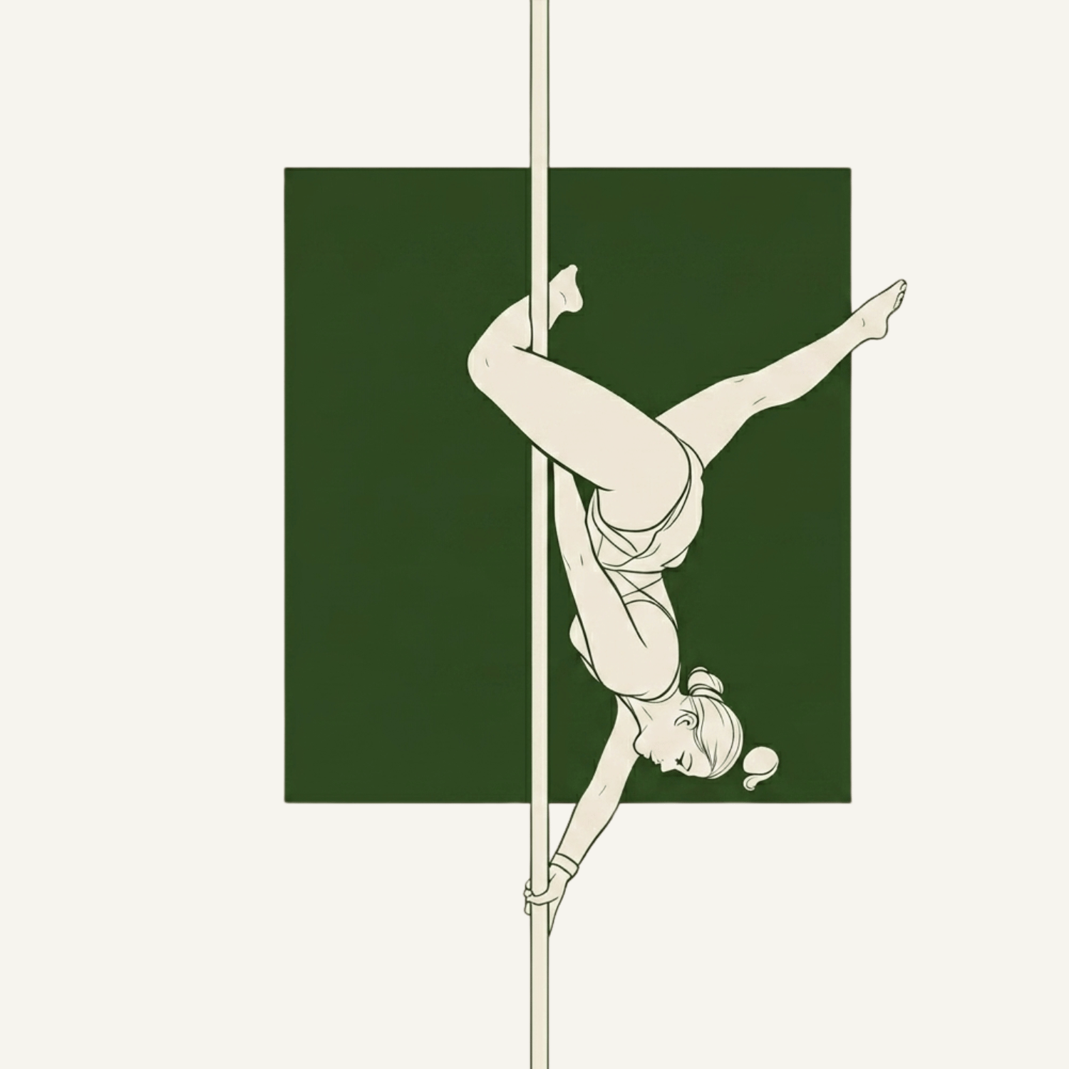Illustrated pole artist in an inverted hold